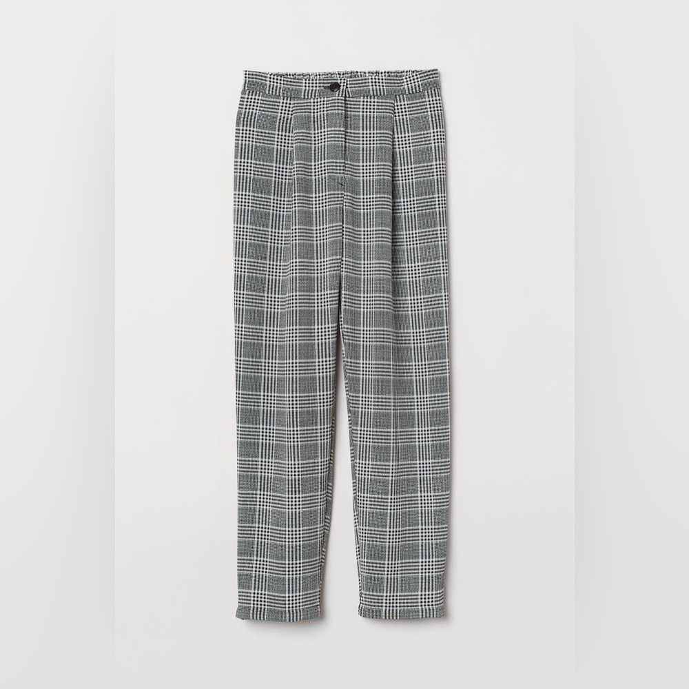 H&M Black and White Checkered Women's Trousers